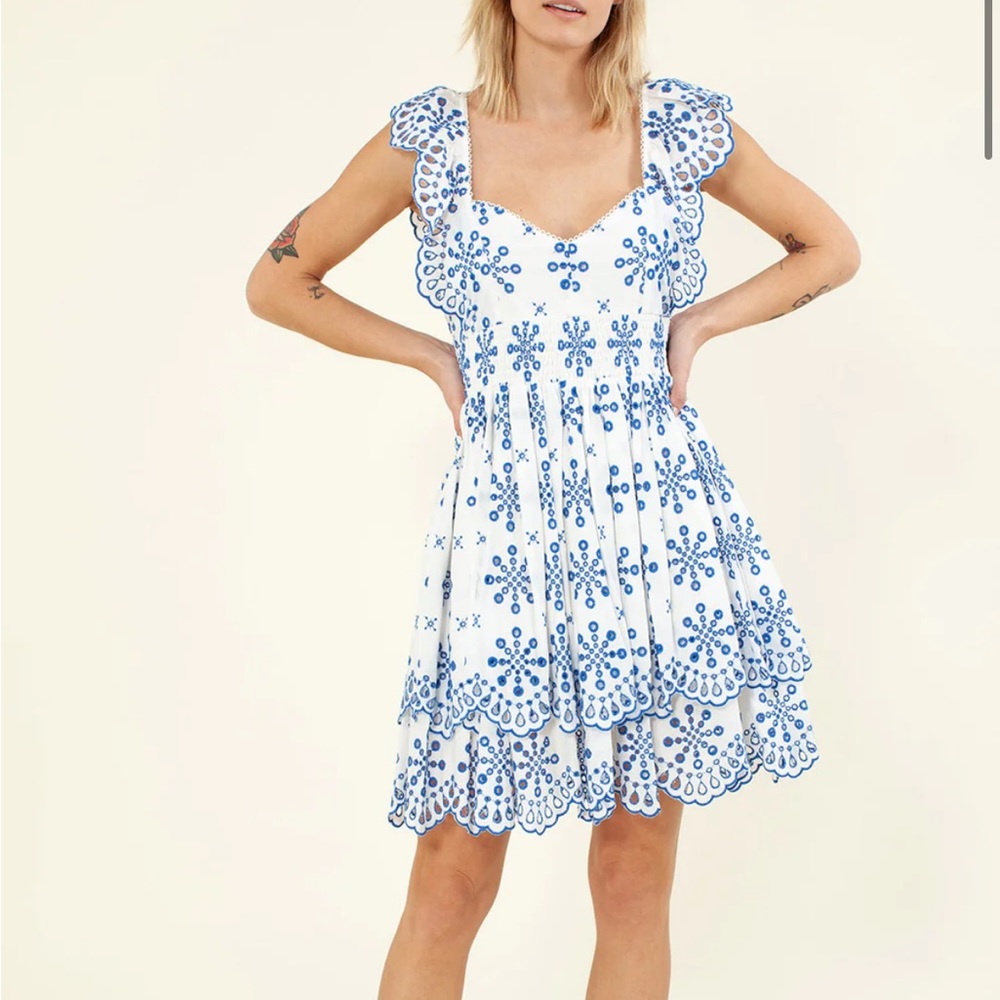 EUC Hale Bob Idys Eyelet Dress in Blue